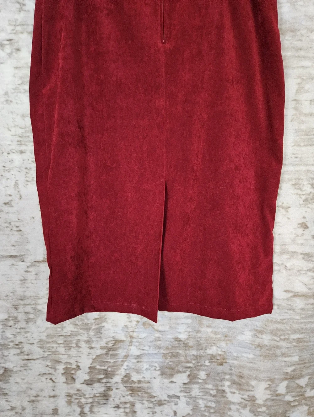 Vintage 1990s Burgundy Red Midi Pencil Skirt M 90s Briggs Whimsigoth